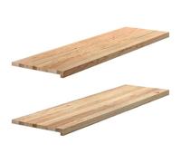vidaXL Davanzali 2 pz Non Trattati 140x40x2cm Legno Massello di Rovere, bordo della finestra, davanzale della finestra in quercia, davanzale in legno