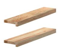 vidaXL Davanzali 2 pz Non Trattati 70x15x2 cm Legno Massello di Rovere