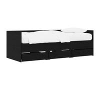 vidaXL Daybed con cassetto Rovere Nero Legno ingegnerizzato