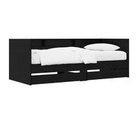 vidaXL Daybed con cassetto Rovere Nero Legno ingegnerizzato, Letto daybed compatto, rettangolare per camere moderne, salvaspazio, versatile, funzionale e stiloso