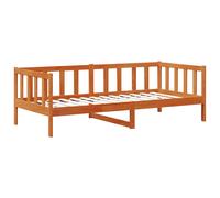 vidaXL Daybed con testiera 3 pcs Marrone cerato Legno di Pino Massello