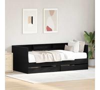 vidaXL Daybed con testiera Rovere Nero 100 x 200 cm Legno multistrato