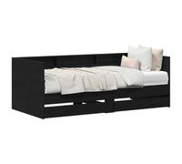 vidaXL Daybed Rovere Nero 100 x 200 cm Legno ingegnerizzato | Legno ingegnerizzato resistente, pronto per ogni sfida, Due ampi cassetti per tenere in ordine le tue cose,
