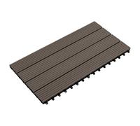 vidaXL Decking piastrelle 6 pezzi marrone scuro 60 x 30 cm WPC Decking rettangolare moderno pavimento in piastrelle WPC durevole, ristrutturazione di spazi interni ed esterni, facile montaggio per