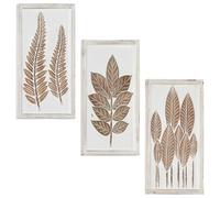 vidaXL Decorazione artistica 3 pz 40 x 40 x 1,5 cm Marrone e bianco