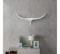 vidaXL Decorazione da Parete Testa Toro a Muro per Casa Argento Decoro Rustico