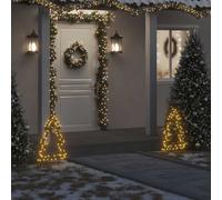 vidaXL Decorazione Luminosa Natalizia con Picchetti Albero 80LED 60cm