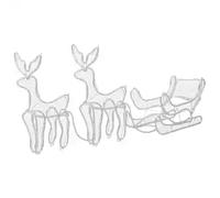 vidaXL Decorazione Luminosa Natalizia Slitta e 2 Renne in Rete 648 LED