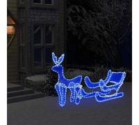 vidaXL Decorazione Luminosa Natalizia Slitta e Renna con Rete 432 LED