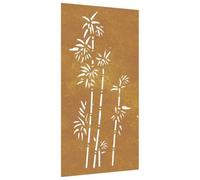 vidaXL Decorazione Muro da Giardino 105x55 cm bambù in Acciaio Corten