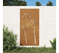 vidaXL Decorazione Muro da Giardino 105x55 cm Fiore in Acciaio Corten