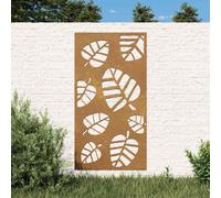 vidaXL Decorazione Muro da Giardino 105x55 cm Foglia Acciaio Corten