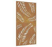 vidaXL Decorazione Muro da Giardino 105x55 cm Foglia Acciaio Corten