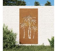 vidaXL Decorazione muro da giardino Palma 105x55 cm Acciaio Corten