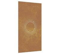 vidaXL Decorazione Muro da Giardino 105x55 cm Sole in Acciaio Corten