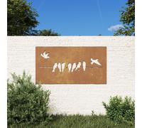 vidaXL Decorazione Muro da Giardino 105x55 cm Uccello Acciaio Corten