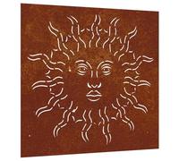 vidaXL Decorazione Muro da Giardino 55x55 cm Sole in Acciaio Corten
