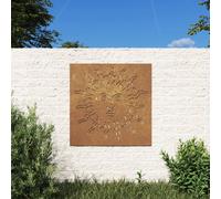 vidaXL Decorazione Muro da Giardino 55x55 cm Sole in Acciaio Corten