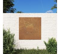 vidaXL Decorazione Muro da Giardino 55x55 cm Sole in Acciaio Corten