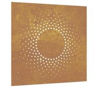 vidaXL Decorazione Muro da Giardino 55x55 cm Sole in Acciaio Corten