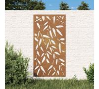 vidaXL Decorazione Muro Giardino 105x55 cm Foglie Bambù Acciaio Corten
