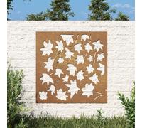 vidaXL Decorazione Muro Giardino 55x55 cm Foglia Acero Acciaio Corten
