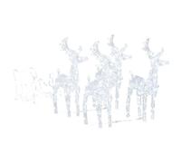 vidaXL Decorazione Natalizia Rene e Slitta 280x28x55 cm 240 LED Decorazioni per FESTIVITÀ Luminose Addobbi Natalizi con Luci Lampadine in Acrilico