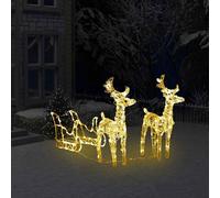 vidaXL Decorazione Natalizia Renne e Slitta 160 LED 130 cm in Acrilico