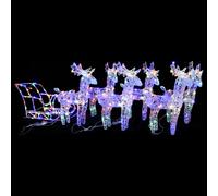 vidaXL Decorazione Natalizia Renne e Slitta 320 LED Acrilico