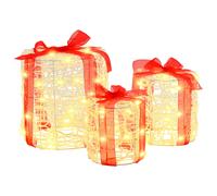 vidaXL Decorazione Scatola Regalo 3 pcs Bianco caldo 20 x 20 x 21 cm