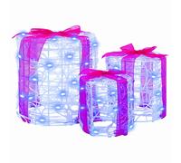 vidaXL Decorazione Scatola Regalo 3 pcs Blu 20 x 20 x 21 cm Acrilico