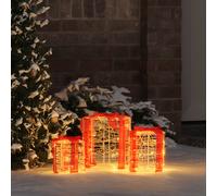 vidaXL Decorazione Scatola Regalo 3 pz Bianco caldo 20 x 20 x 21 cm