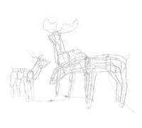 vidaXL Decorazioni di Natale a Forma di Renne 3 pz 229 LED per Interni Esterni Addobbi Luminosi Natalizi con Telaio in Acciaio Luce Bianco Caldo