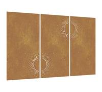 vidaXL Decorazioni Muro da Giardino 3 pz 105x55 cm Sole Acciaio Corten