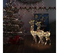 vidaXL Decorazioni Natalizie in Acrilico Renne 2 pz 120 cm Multicolore