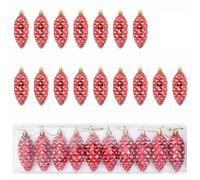 vidaXL Decorazioni per Albero di Natale 40 PCS Rosso, Decorazione Natalizia Tradizionale, Pallina Festiva, Stile Moderno, Charm per Alberi di Natale
