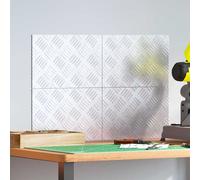 vidaXL Dischi Quadrati 4 pcs Argento 30 x 20 cm Alluminio