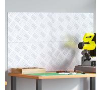 vidaXL Dischi Quadrati 4 pcs Argento 50 x 30 cm Alluminio