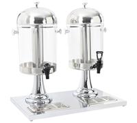 vidaXL Distributore Doppio Succhi di Frutta e Bibite Acciaio Inossidabile 2x8L