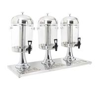 vidaXL Distributore Triplo Succhi di Frutta e Bibite Acciaio Inossidabile 3x8L