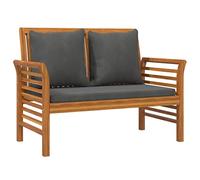 vidaXL Divanetto con Cuscini Grigio Scuro in Legno Massello di Acacia