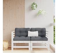 vidaXL Divani Angolari con Cuscini 2 pz Legno Massello di Pino Bianco