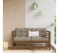 vidaXL Divani Angolari con Cuscini 2pz Ambra in Legno Massello di Pino