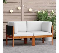 vidaXL Divani Angolari da Giardino 2 pz con Cuscini in Legno di Acacia e Corda