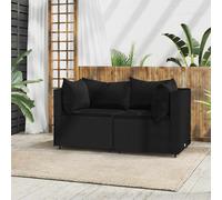 vidaXL Divani Angolari da Giardino con Cuscini 2pz in Polyrattan Nero