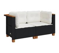vidaXL Divani Angolari da Giardino con Cuscini 2pz in Polyrattan Nero