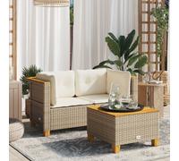 vidaXL Divani Angolari da Giardino con Cuscini 2pz Polyrattan Beige