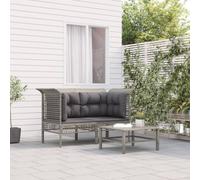 vidaXL Divani Angolari da Giardino con Cuscini 2pz Polyrattan Grigio