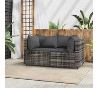 vidaXL Divani Angolari da Giardino con Cuscini 2pz Polyrattan Grigio