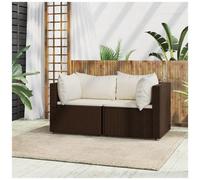 AX Salotto 2 Divani Marrone Poltrone 6 Cuscini Crema Terrazza Elegante 0k 319746